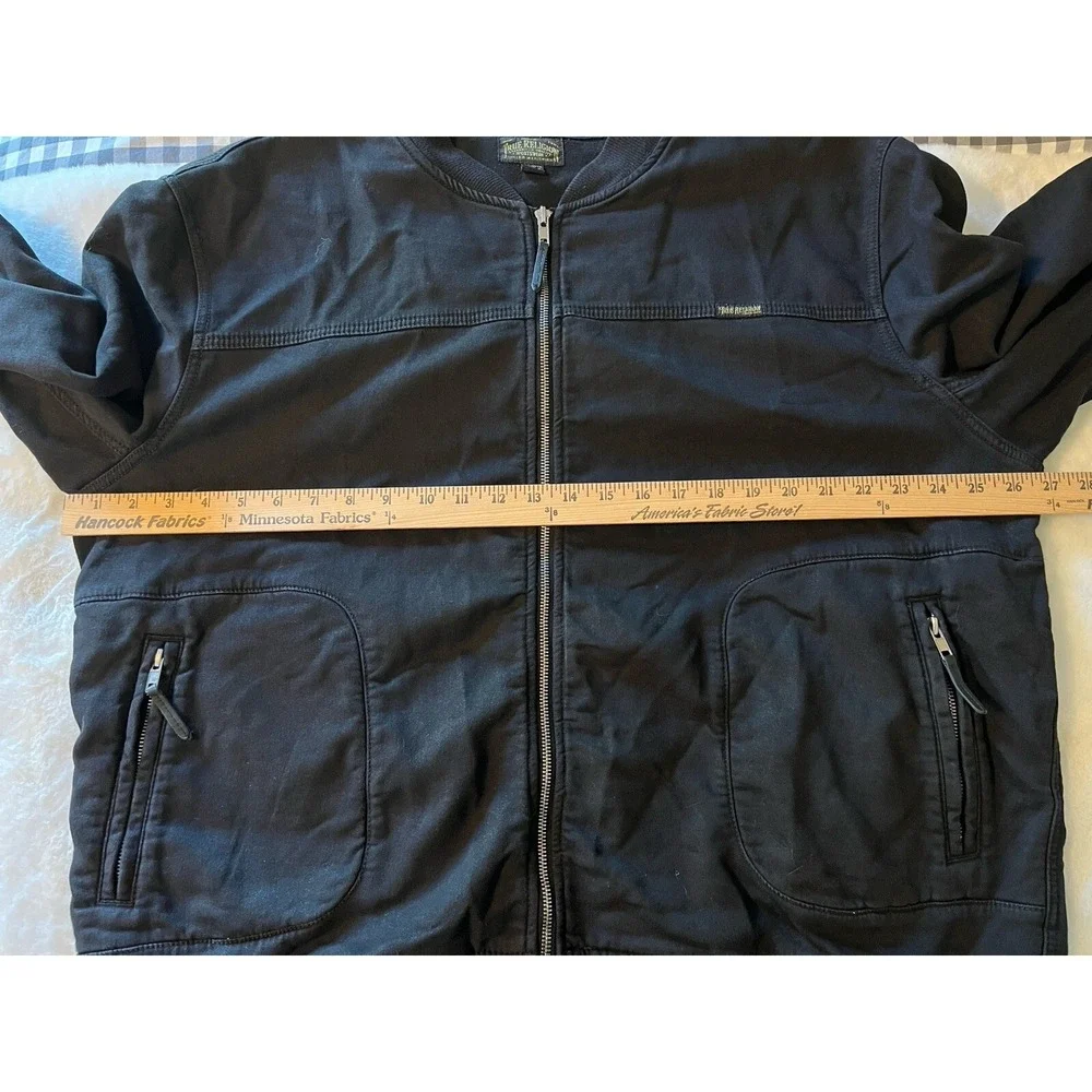 New! TRUE RELIGION‎ MEN'S RUNNER ZIP JACKET Size 3XL  XXXL Black NWT Retail $228